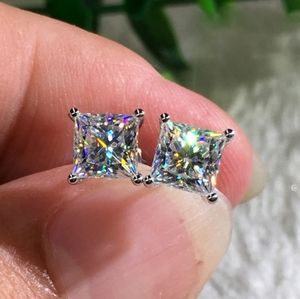 Sim diamond princess cut earrings